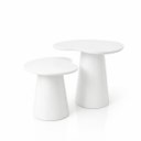 Ver imagem 1 de Conjunto de Duas Mesas Laterais Orgânica Laqueado Branco Linn Design Mesa Lateral Cone Laqueado
