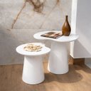 Ver imagem 2 de Conjunto de Duas Mesas Laterais Orgânica Laqueado Branco Linn Design Mesa Lateral Cone Laqueado
