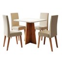 Ver imagem 3 de Conjunto Sala de Jantar Mesa Quadrada 0,90m Moove 4 Cadeiras Linho Milano Viero