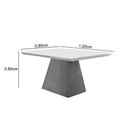 Ver imagem 6 de Conjunto: Mesa de Cozinha Luna C/ Tampo Madeirado C/ Vidro Canto Curvo 120x80cm e 4 Cadeiras Jade