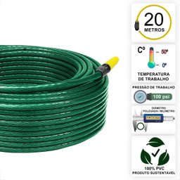 Mangueira de Jardim 20m Slim com Esguicho Reforçada Flexível:verde - 5