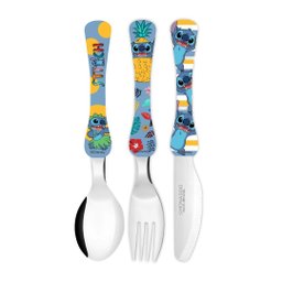 Jogo de Talheres Infantil Stitch Disney Aço Inox 3 Peças - Simonaggio - 1