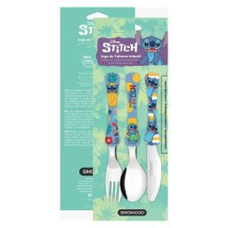 Jogo de Talheres Infantil Stitch Disney Aço Inox 3 Peças - Simonaggio - 4