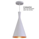 Ver imagem 2 de Kit 3 Pendentes Luminária Tom Dixon Funil Balão Chapéu Branco com Cobre - Rei Da Iluminação
