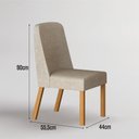 Ver imagem 6 de Conjunto Sala de Jantar Ísis 2,00m com 6 Cadeiras Tampo Orgânico s/ Vidro Cinamomo Cinamomo/Linho Pa