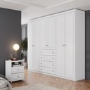 Ver imagem 1 de Conjunto Quarto Casal Guarda Roupa 6 Pts e 2 Mesas Cabeceira Americano Henn