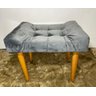 Puff Banqueta Retangular Decorativo com Pés Palito - Cinza Veludo - 4