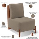 Ver imagem 4 de Kit 02 Poltronas Decorativas Sala de Estar Living Hungria L02 Couríssimo Camel Bouclê Bege - Lyam Ly