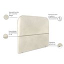 Ver imagem 3 de Cabeceira Estofada Casal Alana 140cm Courino Bege