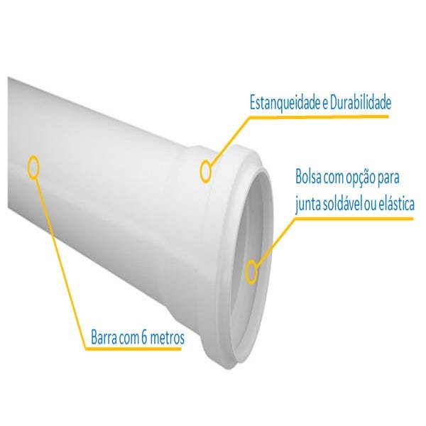 Tubo Esgoto com 3 Metros - 150Mm - 2
