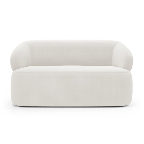 Sofá Orgânico 02 Lugares Living Glee 140cm Bouclê Off White - Desk Design