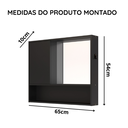 Ver imagem 5 de Armário de Banheiro com Espelho Espelheira 1 Porta e Nicho Luxo - Jm3 Móveis:preto