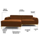 Ver imagem 5 de Sofá 350cm 6 Lugares Com Chaise EsquerdoMolino B-262 Veludo