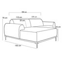 Ver imagem 4 de Sofá 350cm 6 Lugares Com Chaise EsquerdoMolino B-262 Veludo
