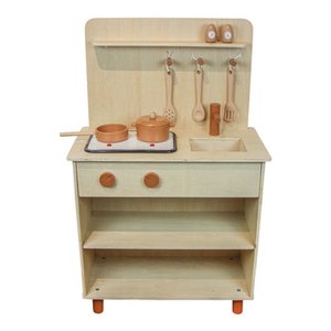Cozinha Infantil de Madeira Terracota com Panelinhas Masterchef