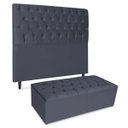 Ver imagem 5 de Cabeceira Estofada Recamier Baú para Cama Box 160cm Queen:Cinza