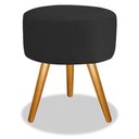 Ver imagem 1 de Puff Banqueta Retro Redondo Suede Luxo Decora-preto