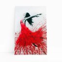 Ver imagem 1 de Mulher Vestido Vermelho Arte Abstrato Quadro Canvas 140x90cm