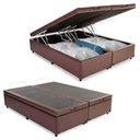 Ver imagem 1 de Cama Box Baú Queen Bipartido Sintético Sereneprime Marrom 158x198x44