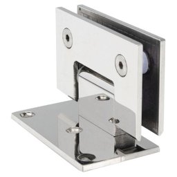 Dobradiça Inox Gv48 90º 1011 para Porta de Vidro e Box - Alvenaria/vidro - 1