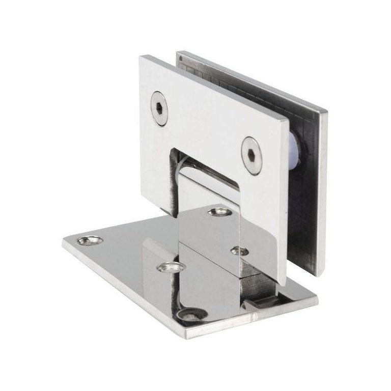 Dobradiça Inox Gv48 90º 1011 para Porta de Vidro e Box - Alvenaria/vidro