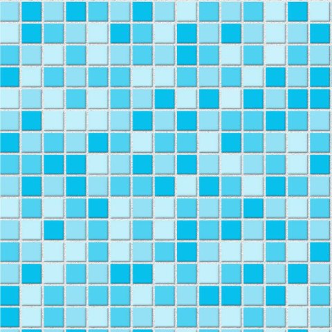 Papel de Parede Pastilhas Tons Claros de Azul - 3,30x0,50m