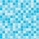 Ver imagem 1 de Papel de Parede Pastilhas Tons Claros de Azul - 3,30x0,50m