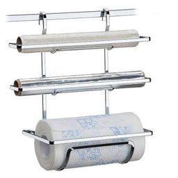 Suporte Para Papel Toalha, Rolo de Alumínio E Filme de PVC Para Barra De Cozinha - Aço Cromado - 3