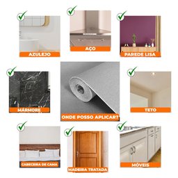 Kit 3 Unidades Placa Adesiva Flexível para Parede Linhas Cinza Claro 60x300cm - 5