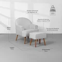 Ver imagem 7 de Kit Quarto Infantil Theo com Pés Retrô Natural - Berço + Cômoda 3 Gavetas + Poltrona e Puff Capri -