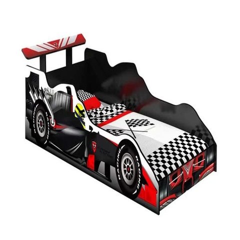 Cama Carro Fórmula 1 Solteiro Preto - J&A Móveis