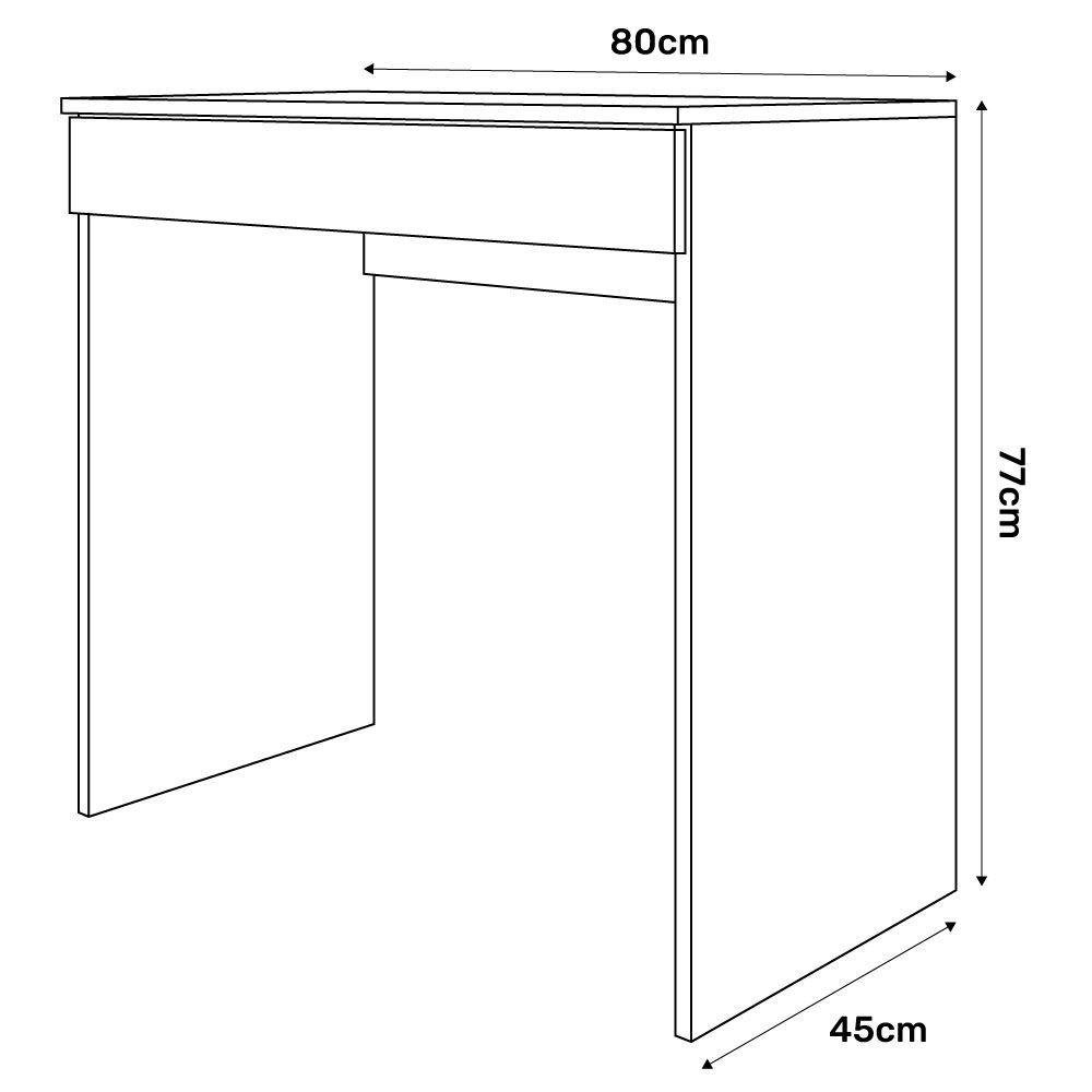 Mesa Escrivaninha para Notebook 80cm com 01 Gaveta Branco - 4