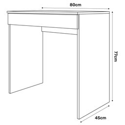Mesa Escrivaninha para Notebook 80cm com 01 Gaveta Branco - 4