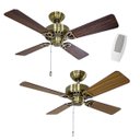 Ver imagem 1 de Ventilador Teto Hunter Fan Bay Port 4 Pás 220V Metal Antigo com Controle Remoto St50000