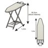 Tábua/Mesa de Passar Roupas Hard em Aço 40cm Largura Suporta até 15Kg Suporte para Ferro Regulagem - 3