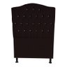 Cabeceira de Cama Box Princesa Solteiro 90 Cm Botão Strass Suede Marrom Eli Móveis - 1
