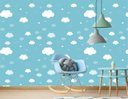 Ver imagem 1 de Papel de Parede Infantil - Céu Nuvens Azul Arte Destaque 2,50 Metros