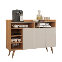Conjunto de Sala com Buffet Aparador Celta e Rack para TV 70" Vivare Wood 1.8 Giga Móveis:Off White/ - 2
