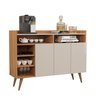 Conjunto de Sala com Buffet Aparador Celta e Rack para TV 70" Vivare Wood 1.8 Giga Móveis:Off White/ - 2