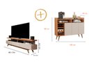 Ver imagem 7 de Conjunto de Sala com Buffet Aparador Celta e Rack para TV 70" Vivare Wood 1.8 Giga Móveis:Off White/
