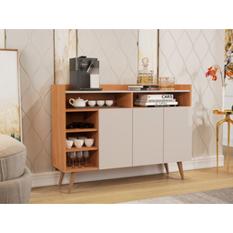 Conjunto de Sala com Buffet Aparador Celta e Rack para TV 70" Vivare Wood 1.8 Giga Móveis:Off White/ - 3