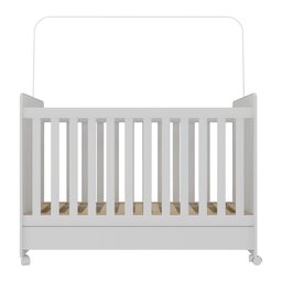 Berço Americano 3 em 1 com Colchão Incluso e Rodízios Bambino Multimóveis Mp4306 Branco - 5