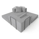 Ver imagem 7 de Sofá Cama Modular Mold Boucle Prata 2 Lugares Cinza Claro Veludo Loja Sheep