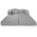 Ver imagem 4 de Sofá Cama Modular Mold Boucle Prata 2 Lugares Cinza Claro Veludo Loja Sheep