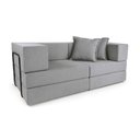 Ver imagem 2 de Sofá Cama Modular Mold Boucle Prata 2 Lugares Cinza Claro Veludo Loja Sheep