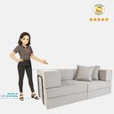Ver imagem 5 de Sofá Cama Modular Mold Boucle Prata 2 Lugares Cinza Claro Veludo Loja Sheep