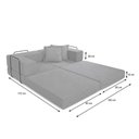 Ver imagem 6 de Sofá Cama Modular Mold Boucle Prata 2 Lugares Cinza Claro Veludo Loja Sheep