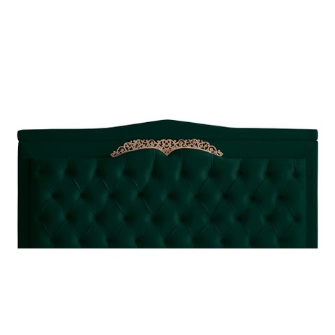 Cabeceira de Cama Box Painel Helena Casal 140 Cm Retro Capitonê Botão Encapados Suede Verde Eli Móve