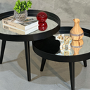 Ver imagem 6 de Mesa de Centro Espelhada Redonda Pé Palito Sala Estar:preta Tampos Espelhado