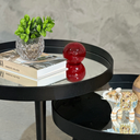 Ver imagem 3 de Mesa de Centro Espelhada Redonda Pé Palito Sala Estar:preta Tampos Espelhado